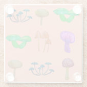 Eenvoudig paddenstoelenpatroon glazen onderzetter (Achterkant)