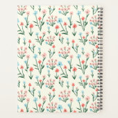 Eenvoudig pakket roze blauwe bloemen planner (Achterkant)