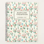 Eenvoudig pakket roze blauwe bloemen planner (Voorkant)