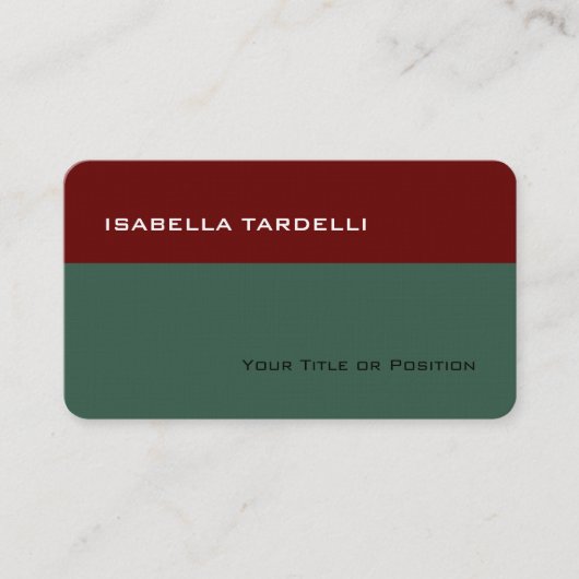 Eenvoudig papier met legant Premium Linen Visitekaartje (Voorkant)