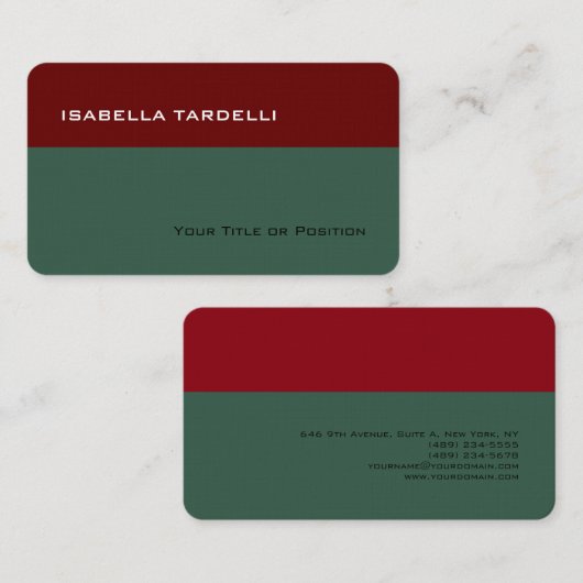 Eenvoudig papier met legant Premium Linen Visitekaartje (Voorkant / Achterkant)