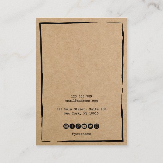 eenvoudig papier Verdien lijst beeldscherm toevoeg Visitekaartje (Achterkant)