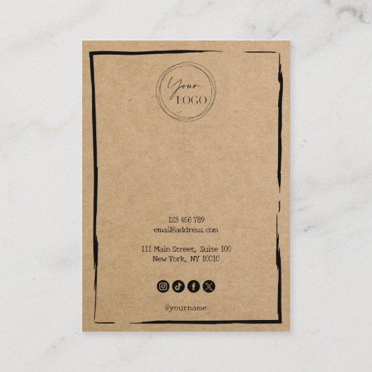 eenvoudig papier Verdien lijst beeldscherm toevoeg Visitekaartje (Achterkant)