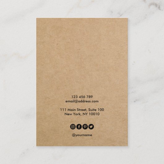 Eenvoudig papier Verouderd Ketting Visitekaartje (Achterkant)