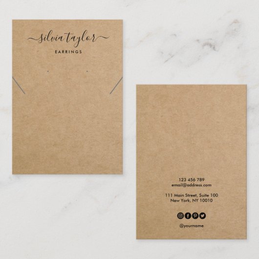 Eenvoudig papier Verouderd Ketting Visitekaartje (Voorkant / Achterkant)