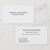 Eenvoudig papier, zwart en wit, aangepast visitekaartje (Voorkant / Achterkant)