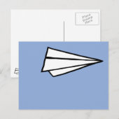 eenvoudig papieren vliegtuig briefkaart (Voorkant / Achterkant)