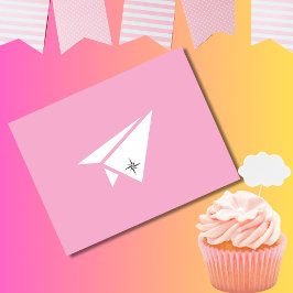 Eenvoudig papieren vliegtuigje & kompas, Mooie ver Briefkaart