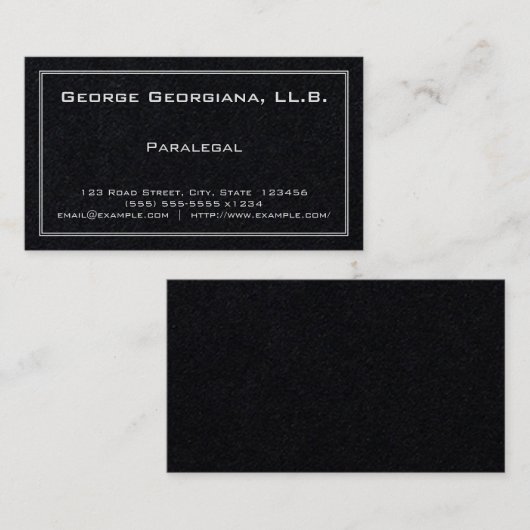 Eenvoudig paralegaal Visitekaartje (Voorkant / Achterkant)