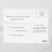 Eenvoudig partijgebonden feestelijke reactie RSVP Folie Uitnodiging Briefkaart (Achterkant)