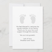 Eenvoudig pasgeboren kind Aangepaste foto Hallo Ba Aankondiging (Achterkant)