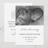 Eenvoudig pasgeboren kind Aangepaste foto Hallo Ba Aankondiging (Voorkant / Achterkant)