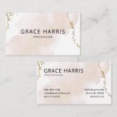 Eenvoudig Pastel Gold-Visitekaartje Visitekaartje (Voorkant / Achterkant)