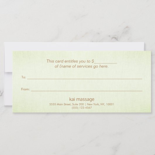 EENVOUDIG pastel met groen cadeaubon (Achterkant)