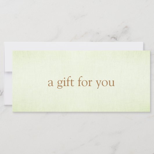 EENVOUDIG pastel met groen cadeaubon (Voorkant)