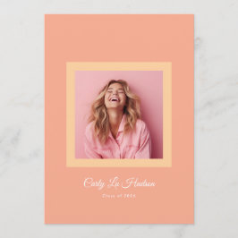 Eenvoudig Pastel Minimaal Hoge School Foto Afstude Aankondiging