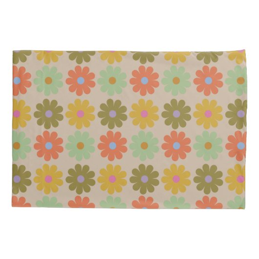 Eenvoudig Pastel Vintage Bloemmotief Kussensloop (Achterkant)
