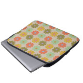 Eenvoudig Pastel Vintage Bloemmotief Laptop Sleeve (Voorkant onderkant)