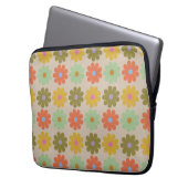 Eenvoudig Pastel Vintage Bloemmotief Laptop Sleeve (Voorkant Links)