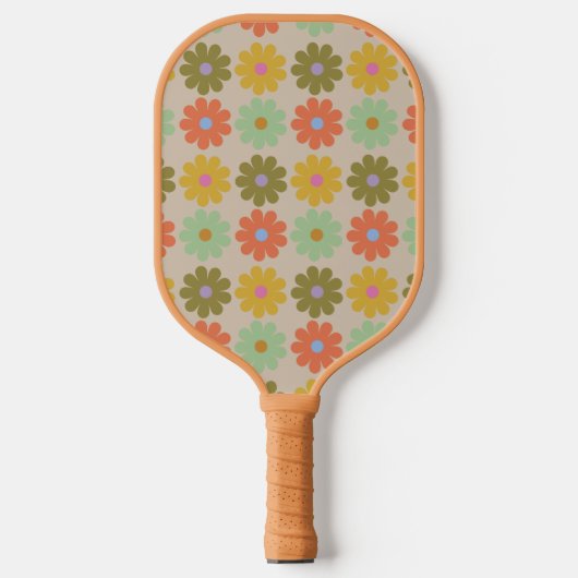 Eenvoudig Pastel Vintage Bloemmotief Pickleball Paddle (Voorkant)