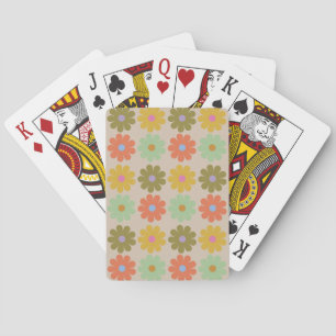 Eenvoudig Pastel Vintage Bloemmotief Pokerkaarten
