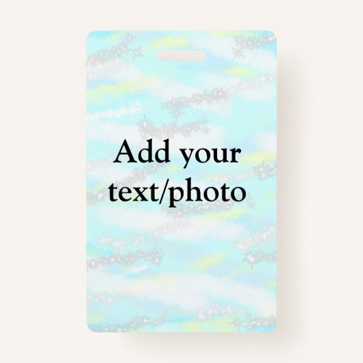 Eenvoudig pastelglitterkleurig voeg jouw tekst fot badge (Voorkant)