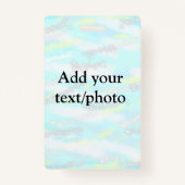 Eenvoudig pastelglitterkleurig voeg jouw tekst fot badge (Achterkant)