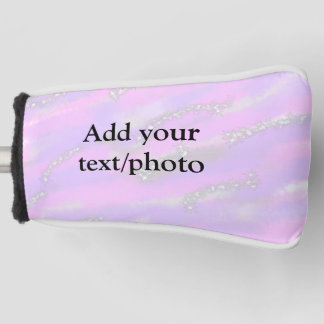 Eenvoudig pastelglitterkleurig voeg jouw tekst fot golfheadcover