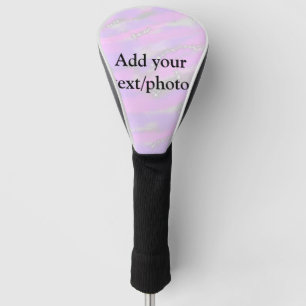 Eenvoudig pastelglitterkleurig voeg jouw tekst fot golfheadcover