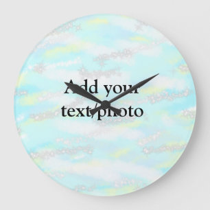 Eenvoudig pastelglitterkleurig voeg jouw tekst fot grote klok