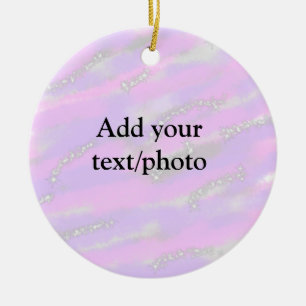 Eenvoudig pastelglitterkleurig voeg jouw tekst fot keramisch ornament