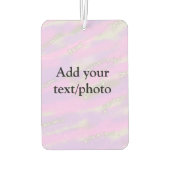 Eenvoudig pastelglitterkleurig voeg jouw tekst fot luchtverfrisser (Achterkant)