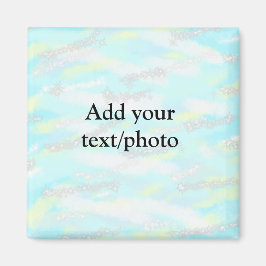 Eenvoudig pastelglitterkleurig voeg jouw tekst fot magneet