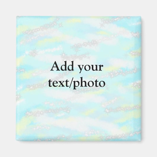 Eenvoudig pastelglitterkleurig voeg jouw tekst fot magneet (Voorkant)