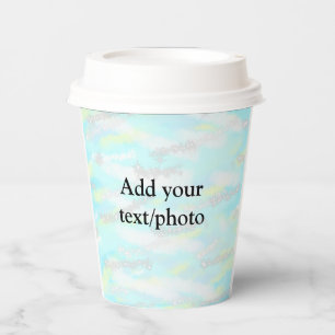 Eenvoudig pastelglitterkleurig voeg jouw tekst fot papieren bekers