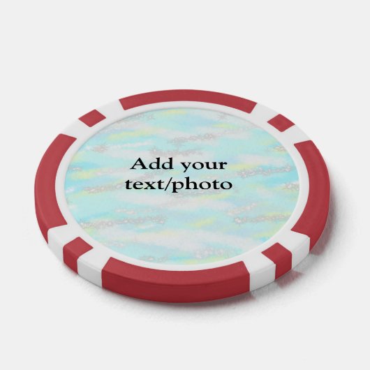 Eenvoudig pastelglitterkleurig voeg jouw tekst fot poker chips (Enkel)