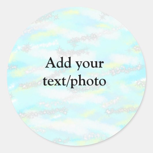 Eenvoudig pastelglitterkleurig voeg jouw tekst fot ronde sticker (Voorkant)