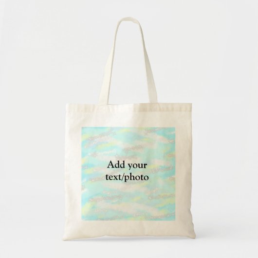 Eenvoudig pastelglitterkleurig voeg jouw tekst fot tote bag (Voorkant)