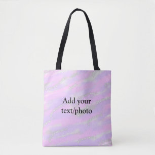 Eenvoudig pastelglitterkleurig voeg jouw tekst fot tote bag