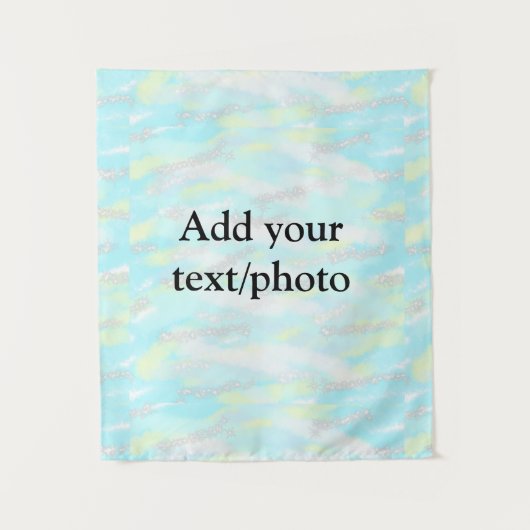 Eenvoudig pastelglitterkleurig voeg jouw tekst fot wandkleed (Voorkant)