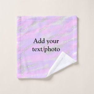 Eenvoudig pastelglitterkleurig voeg jouw tekst fot washandje