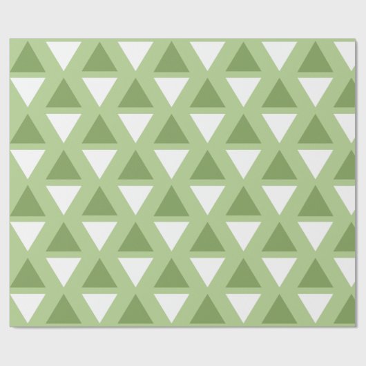 Eenvoudig pastelgroen geometrisch patroon cadeaupapier (Vlak)