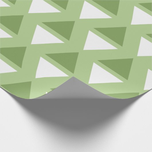 Eenvoudig pastelgroen geometrisch patroon cadeaupapier (Hoek)