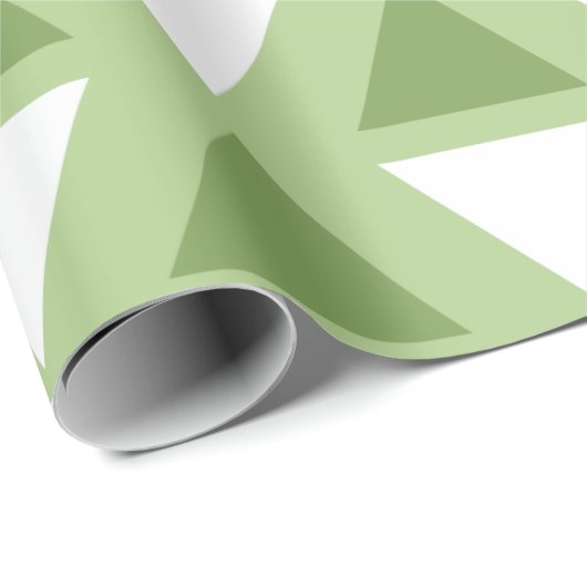 Eenvoudig pastelgroen geometrisch patroon cadeaupapier (Rol Hoek)