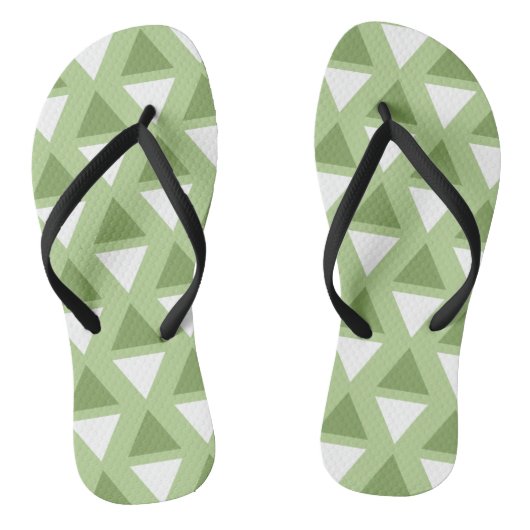 Eenvoudig pastelgroen geometrisch patroon teenslippers (Voetbed)