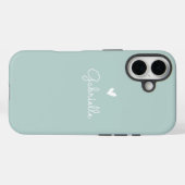 Eenvoudig pastelgroen hart met minimale scriptnaam Case-Mate iPhone case (Achterkant (horizontaal))