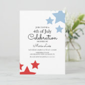 Eenvoudig patriottisch, 4 juli, Stars Stripes Even Kaart (Staand voorkant)