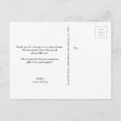Eenvoudig patroon Baby shower bedankt Groen Briefkaart (Achterkant)