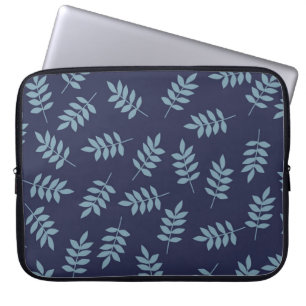 Eenvoudig  patroon. Donkerblauwe achtergrond, blau Laptop Sleeve