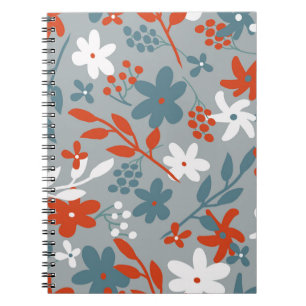 Eenvoudig  patroon. grijze achtergrond, oranje, notitieboek